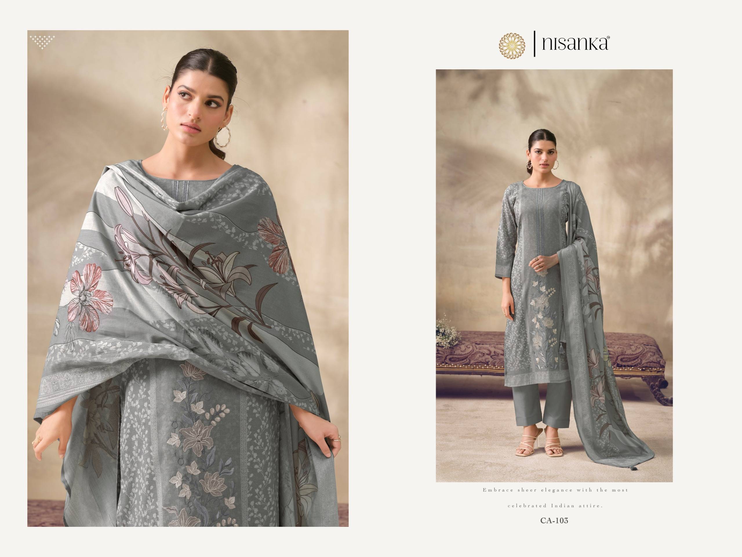 CASHMERE VOL 6 BY NISANKA 104 To 104 Series Stylish Beautiful Colourful PURE VISCOSE LAWN Dresses At Wholesale Price